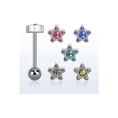 Piercingate piercing do jazyka hvězdička PCI00328 čirá