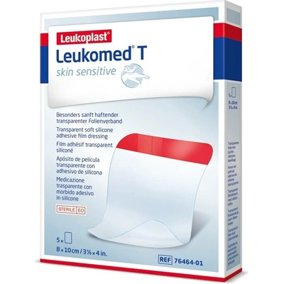 Leukoplast Leukomed T skin sensitive 8 x 10 cm transparentní krytí 5 ks