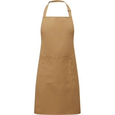 Premier Zástěra Colours PR 154 s laclem a kapsou na břiše COT39015402499-camel