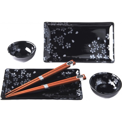 MIJ Sushi set Black Sakura 6 ks