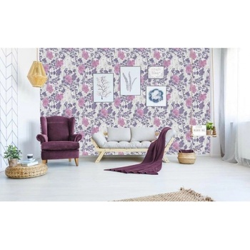 DIMEX ART s. r. o Луксозна флизелинова тапета лилав цветен мотив