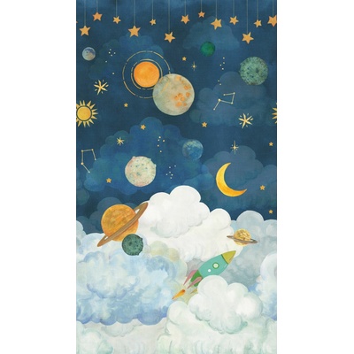 Grandeco LD6101 Dětská vliesová tapeta na zeď Little Dreamer, rozměry 0,53 x 10,05 m