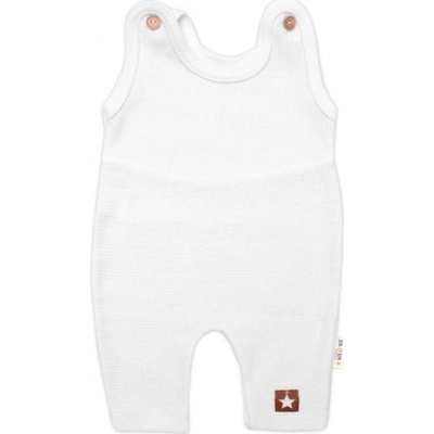 Baby Nellys Pletené láclové nohavice Boy Star biele