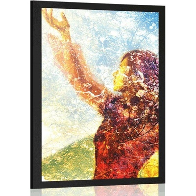 Plakát malovaná žena v kouzelném provedení - 40x60 silver