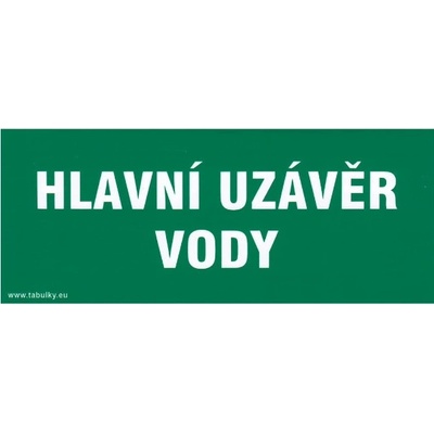 Hlavní uzávěr vody 210x87mm - samolepka