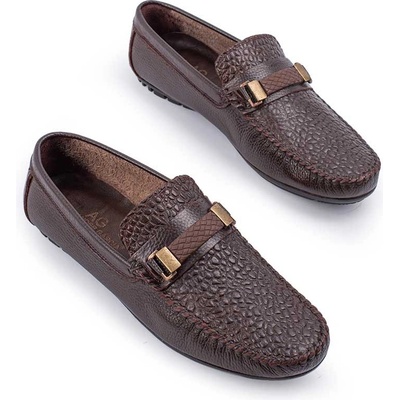 Alexander garcia Мъжки мокасини от естествена кожа - Тъмнокафяви 20230321136 (381634_Тъмно кафяв)