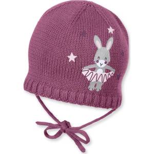Sterntaler Бебешка плетена шапка Sterntaler - Със зайче, 41 cm, 4-5 м, тъмнорозова (4701601-766) - baby