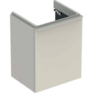 Geberit Smyle Square - Шкафче за умивалник, 49x41x62 см, 1 врата, панти отдясно, пясъчно-сиво 500.363. JL. 1 (500.363.JL.1)