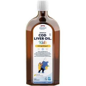 Osavi Norwegian Cod Liver Oil Kids | Lemon Flavored Liquid Omega [500 мл] Лимон