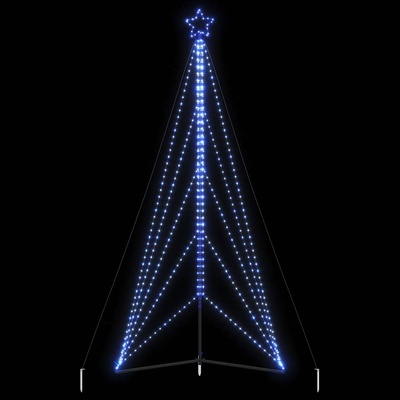 vidaXL LED коледна елха 615 светодиода синьо 404, 5 см (4016422)