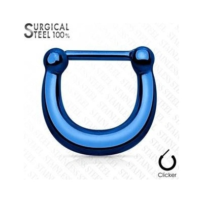 Šperky4U ocelový piercing do nosu septum světle modrý NS0025