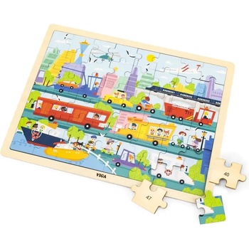 Image 1 of Viga Toys Детски пъзел Viga - Град, 48 части (44582)