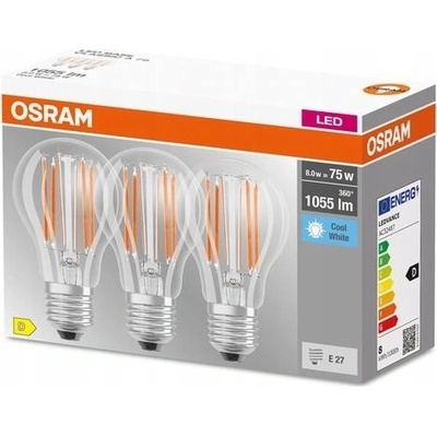 Osram LED žárovky E27 7,5 W 3 ks