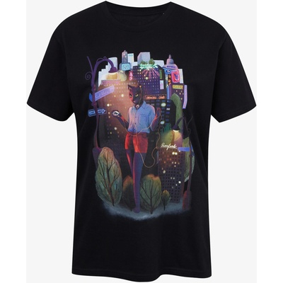 DOBRO Черна дамска тениска с принт Zoot DOBRO. Котка DOBRO | Cheren | ЖЕНИ | XS