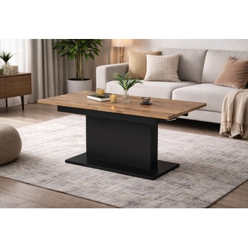 ЕВРОМАР Разтегателна холна маса busetti дъб вотан / черно мат