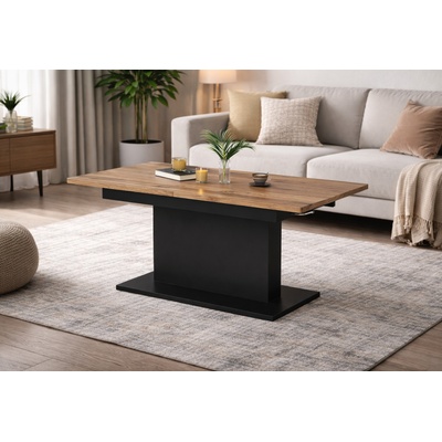 ЕВРОМАР Разтегателна холна маса busetti дъб вотан / черно мат