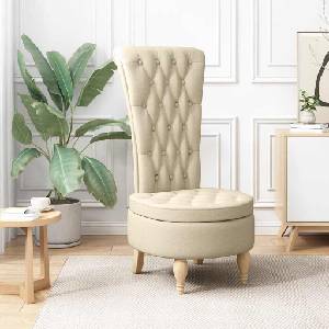 vidaXL Стол с тапицерия Крем 56, 5 x 70 x 110 см текстил (42020684)