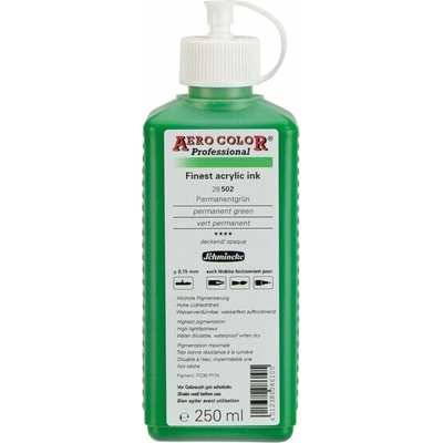 Schmincke Aero color professional akrylový atrament 250 ml 502 permanentná zelená