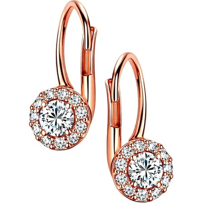 Zlaton Náušnice růžové zlato visací s kamenem 1.7cm 2.6g 000742305241