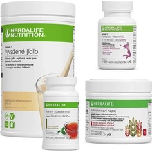 Herbalife Sada pro optimální výživu s Thermojeticsem Formule 1 koktejl 750 g Multivlákninový nápoj 204 g Multivitamin Complex 90 tablet Thermojetics 50 g