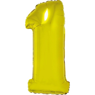 Balon foliový číslice 1 zlatá 85 cm