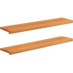 vidaXL Парапети за прозорци 2 бр. Светло кафяво 110 x 25 x 2 cm (42048187)