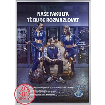 A-Z Reklama CZ plakátový klaprám s protipožární certifikací B1 profil 25 mm ostrý roh B1
