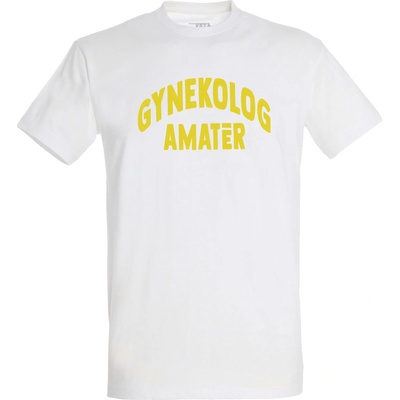 Koza Bobkov tričko Gynekológ amatér biele