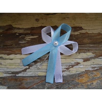 Svatební vývazek s perličkou - bílá / modrá 187 – Hledejceny.cz