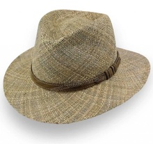 Krumlovanka letní slaměný klobouk Fedora z trávy Paglia P-91123C