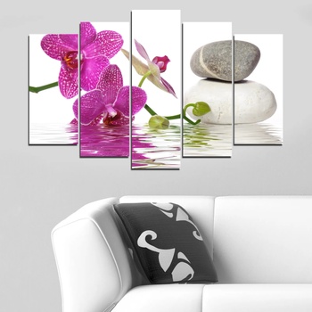 Vivid Home Декоративни панели Vivid Home от 5 части, Цветя, PVC, 160x100 см, Стандартна форма №0561