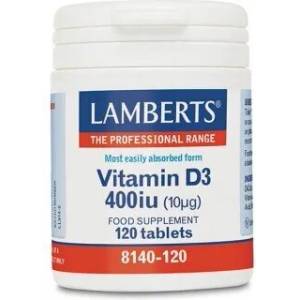LAMBERTS Хранителна добавка Витамин Д3 10мг , Lamberts Vitamin D3 400 IU 10ug 120 tablets