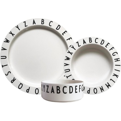 Design Letters Детски съдове Eat & Learn от тритан бели 3 части (20103019WHITE)