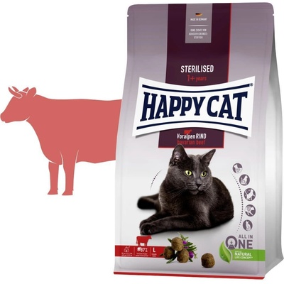 Happy cat Supreme sterilised hovězí 4 kg