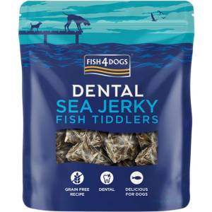 Fish4Dogs Дентални морски джерки рибни хапки 115 г
