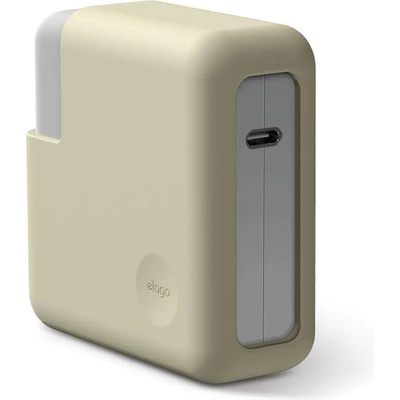 elago MacBook Charger Cover - силиконов калъф за MagSafe 2 60W и Apple USB-C 61W захранвания (бял)