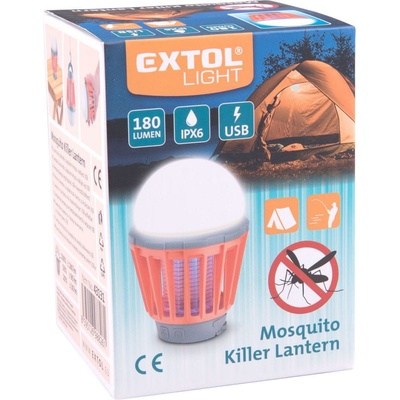 EXTOL LIGHT 43131 lucerna turistická s lapačem komárů, 180lm, USB nabíjení, 3x 1W LED