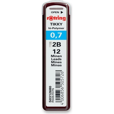 Rotring tuhy 12 ks 0,7 mm tvrdost 2B S0231230