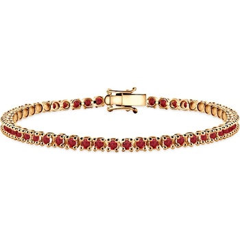 SAVICKI Златна тенис гривна, 585, рубини 2.700К, 3.2mm. 18cm