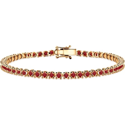 SAVICKI Златна тенис гривна, 585, рубини 2.700К, 3.2mm. 18cm