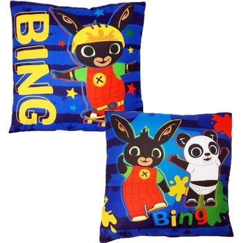 Setino obojstranný vankúš Zajačik Bing & Flop Zajačik Bing v póze Usaina Bolta 40x40