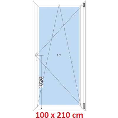 Soft Plastové okno 1000 x 2100 mm otevíravé a sklopné Zlatý dub