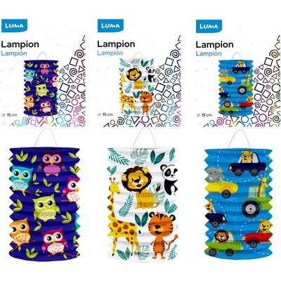 LUMA D610274 papierový lampión - valec, priemer 15cm, rôzne detské motívy