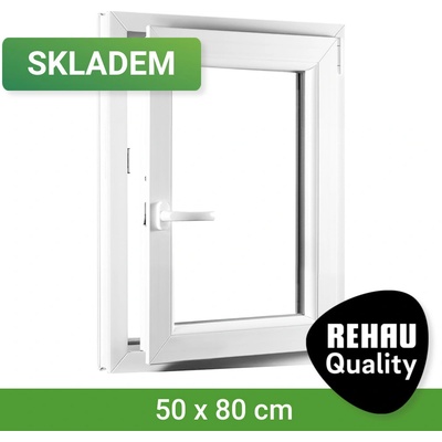 SKLADOVÁ-OKNA.cz REHAU Smartline+, otvíravo-sklopné pravé 500 x 800