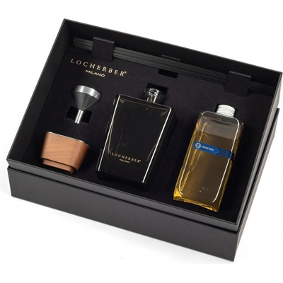 Locherber Milano Dárková sada GIFT BOX 500 ml VENETIAE Skyline aroma difuzér 500 ml náplň 500 ml tyčinky trychtýřek a víčko z ořechového dřeva