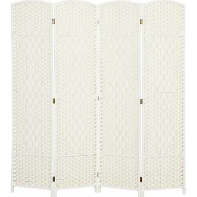 HOMCOM Paraván 4-dílný 180 x 180 cm bílý