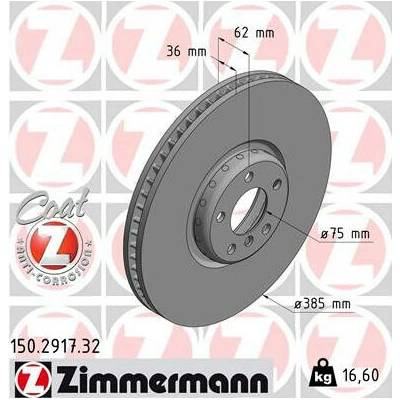 ZIMMERMANN Brzdový kotúč 150291732