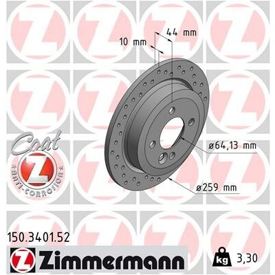 Brzdový kotúč ZIMMERMANN 150.3401.52 (150340152)
