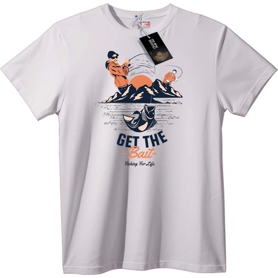 NOONEBRAND Тениска Риболовна Стръв - XL, White