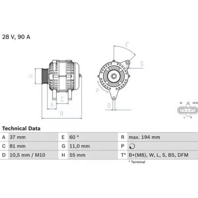 BOSCH Alternátor BO 0986045430